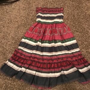 Colorful Boho Style Strap Less Dress